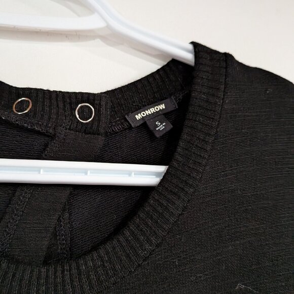 Monrow Cap Sleeve Drawstring Jumpsuit Black White Size Small - Picture 5 of 7